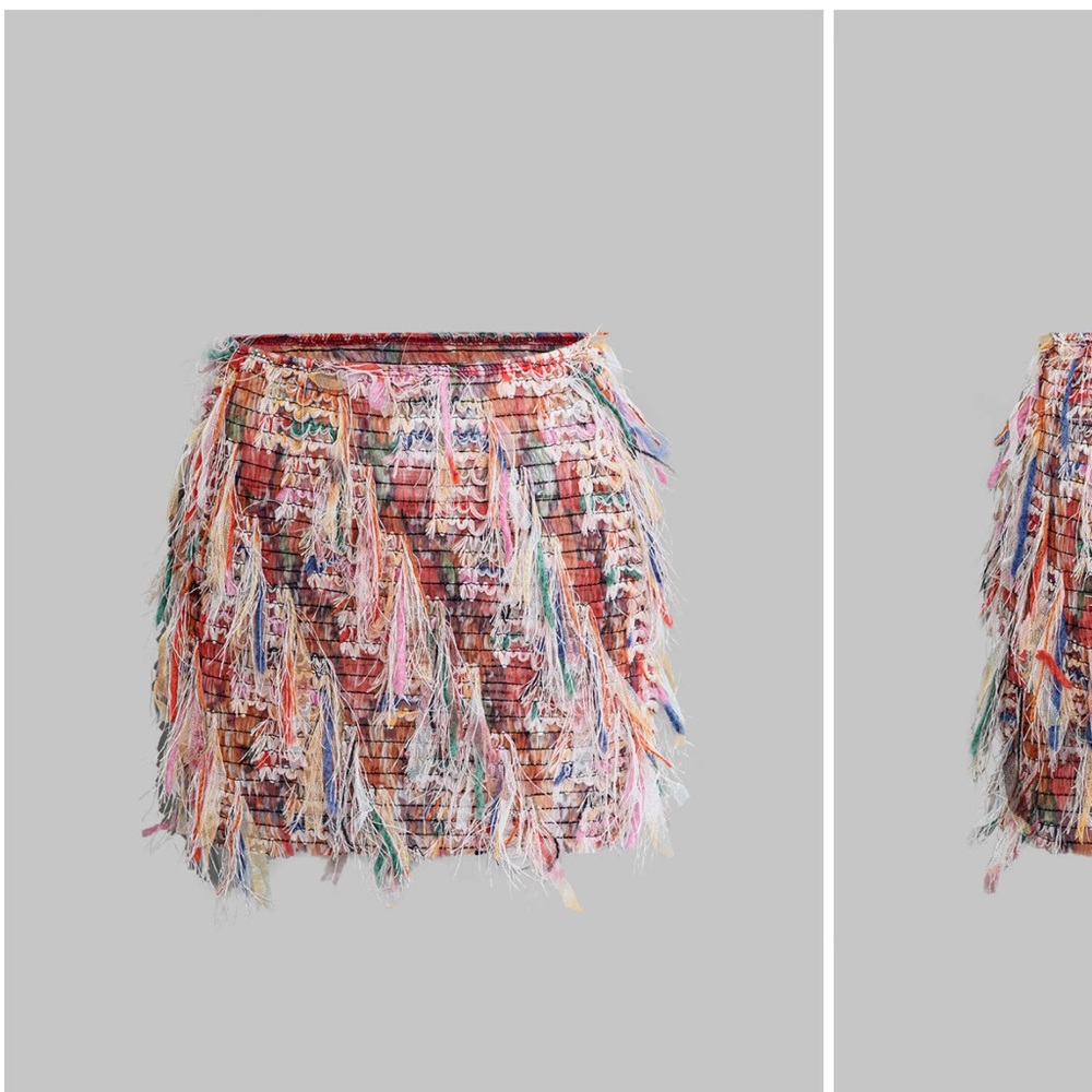 Multicolor Fringe Skirt